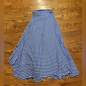 Blue and White Striped Women's Skirt